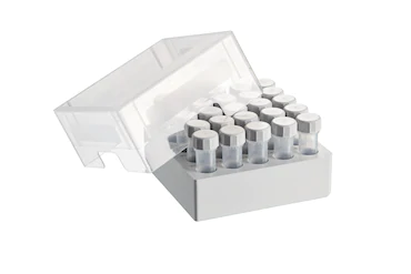 艾本德儲存盒 5 × 5, 可放置 25  個螺旋蓋管，5  mL，2  件，高 76  mm，3  英寸，聚丙烯材料，可耐受最低 -86  °C，可高溫高壓滅菌，帶蓋子并具有數字字母標識